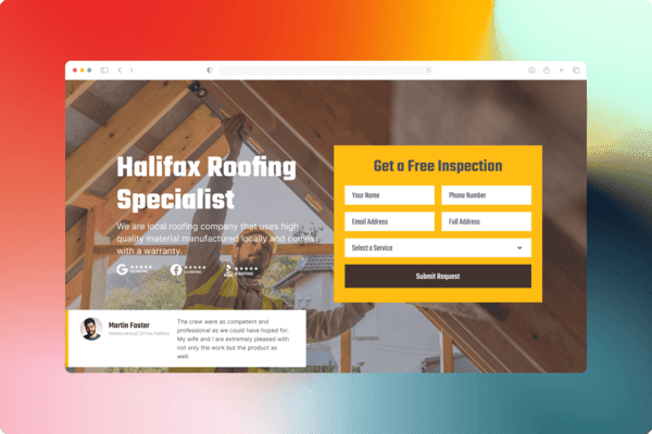 Halifax — roofing brand UI/UX design